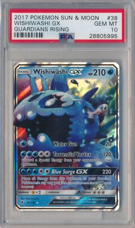 Wishiwashi GX 38 145 PSA GEM MT 10 Ultra Rare Guardians Rising 5995 Sun Moon Guardians Rising Singles Wishiwashi GX 38 145 PSA GEM MT 10 Ultra Rare Guardians Rising 5995 Sun Moon Guardians Rising Singles