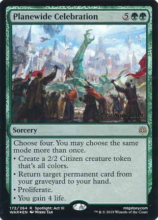 Planewide Celebration 172 264 WAR Prerelease Foil Promo Magic The Gathering Promo Cards Planewide Celebration 172 264 WAR Prerelease Foil Promo Magic The Gathering Promo Cards