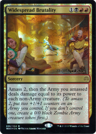 Widespread Brutality 226 264 WAR Pre Release Foil Promo Magic The Gathering Promo Cards Widespread Brutality 226 264 WAR Pre Release Foil Promo Magic The Gathering Promo Cards
