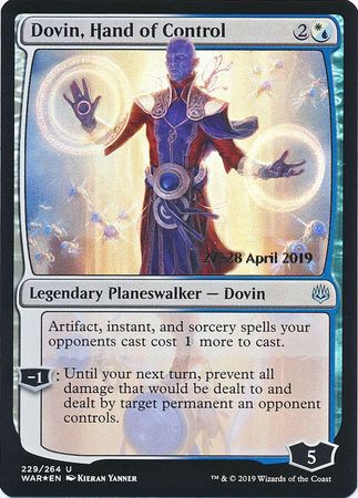 Dovin Hand of Control 229 264 WAR Prerelease Foil Promo Magic The Gathering Promo Cards Dovin Hand of Control 229 264 WAR Prerelease Foil Promo Magic The Gathering Promo Cards