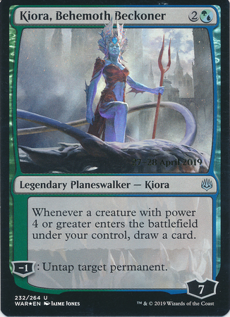 Kiora Behemoth Beckoner 232 264 WAR Prerelease Foil Promo Magic The Gathering Promo Cards Kiora Behemoth Beckoner 232 264 WAR Prerelease Foil Promo Magic The Gathering Promo Cards