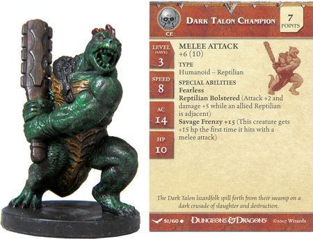 DARK TALON CHAMPION #51 Lizardfolk! D&D Mini Unhallowed - and HARD TO FIND!!