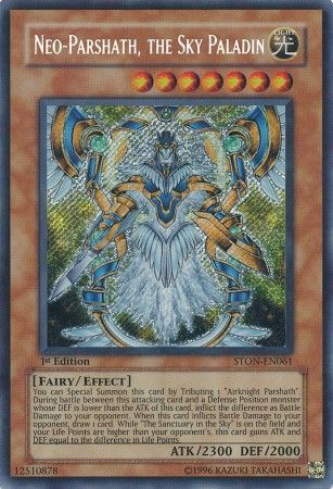 Yu-Gi-Oh Strike of Neos Single Neo-Parshath, the Sky Paladin Secret Rare -  1st Edition