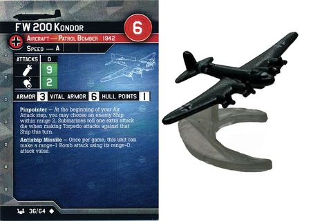 36 FW 200 Kondor War at Sea Axis Allies Miniatures Uncommon 36 FW 200 Kondor War at Sea Axis Allies Miniatures Uncommon
