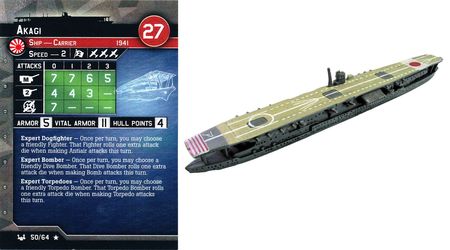 50 Akagi War at Sea Axis Allies Miniatures Rare 50 Akagi War at Sea Axis Allies Miniatures Rare