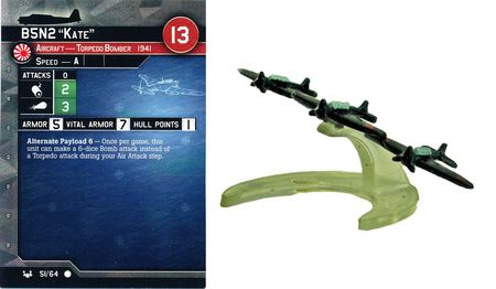 51 B5N2 Kate War at Sea Axis Allies Miniatures Common 51 B5N2 Kate War at Sea Axis Allies Miniatures Common
