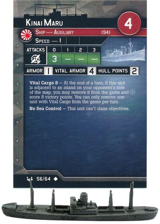 56 Kinai Maru War at Sea Axis Allies Miniatures Uncommon Axis Allies War at Sea Base Set 56 Kinai Maru War at Sea Axis Allies Miniatures Uncommon Axis Allies War at Sea Base Set