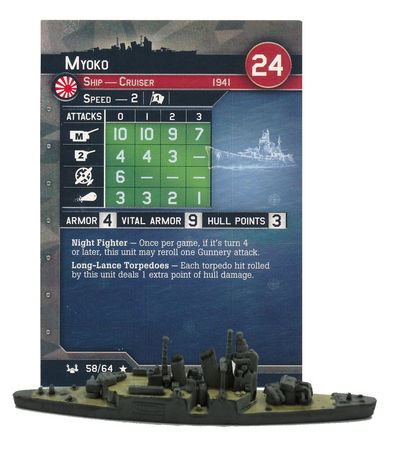 58 Myoko War at Sea Axis Allies Miniatures Rare Axis Allies War at Sea Base Set 58 Myoko War at Sea Axis Allies Miniatures Rare Axis Allies War at Sea Base Set