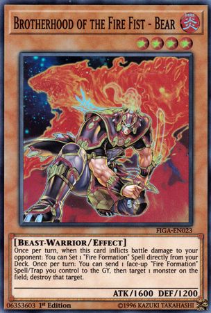 Bear X3 FIGA-EN023 Yugioh 1st Edition Details about   Brotherhood Of The Fire Fist 