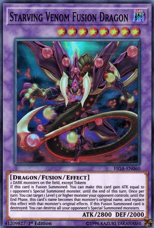 Starving Venom Fusion Dragon 1st Ed Super Rare NM Yugioh FIGA-EN060