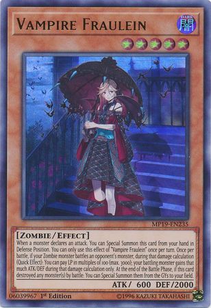 Vampire Fraulein MP19 EN235 Ultra Rare 1st Edition Vampire Fraulein MP19 EN235 Ultra Rare 1st Edition