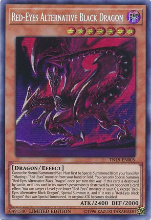 Yu-Gi-Oh Prismatic Secret Rare Red-Eyes Alternative Black Dragon TN19-EN005