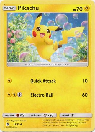 Details about   Pikachu 19/68 Pokemon TCG 2019 Common Card MINT Hidden Fates