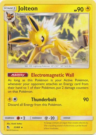 Jolteon 23 68 Rare Hidden Fates Singles Jolteon 23 68 Rare Hidden Fates Singles