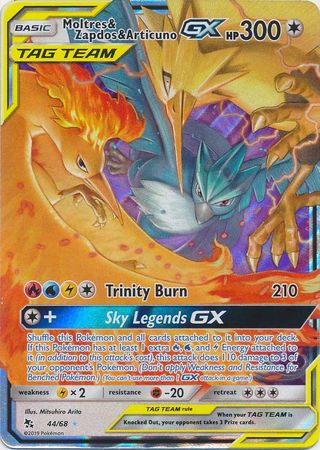 Mavin  Moltres Zapdos Articuno GX Tag Team Full Art 66/68 Hidden