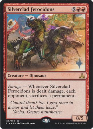 Silverclad Ferocidons 115 196 Silver Stamped Rivals of Ixalan Silver Stamped Non Foil Singles Silverclad Ferocidons 115 196 Silver Stamped Rivals of Ixalan Silver Stamped Non Foil Singles