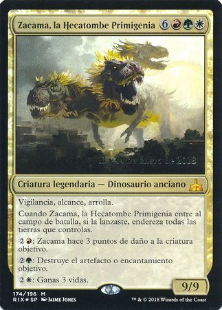 Zacama la Hecatombe Primigenia Spanish 174 196 RIX Prerelease Foil Promo Zacama la Hecatombe Primigenia Spanish 174 196 RIX Prerelease Foil Promo