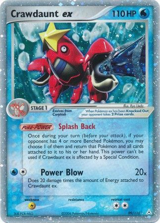 Crawdaunt ex 99 110 Ultra Rare Ex Holon Phantoms Singles Crawdaunt ex 99 110 Ultra Rare Ex Holon Phantoms Singles
