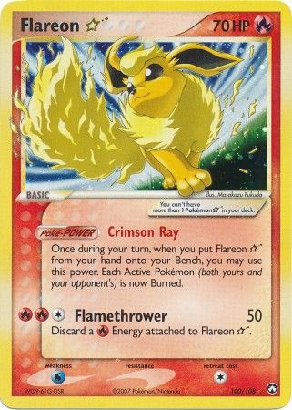 Carta Ultra Rara - Flareon Ex - Pokemon Tcg