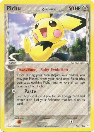 Pikachu Delta Species 79/110 EX Holon Phantoms Pokemon TCG Card NM 2006 