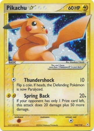 gold pokemon pikachu card