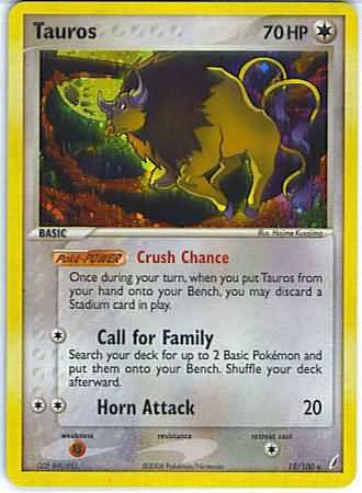 Tauros 12 100 Holo Rare Ex Crystal Guardians Singles Tauros 12 100 Holo Rare Ex Crystal Guardians Singles