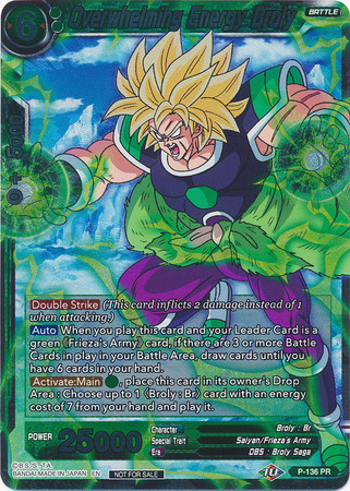 Overwhelming Energy Broly P 136 Foil Promo Dragon Ball Super Dash Pack Promos Overwhelming Energy Broly P 136 Foil Promo Dragon Ball Super Dash Pack Promos