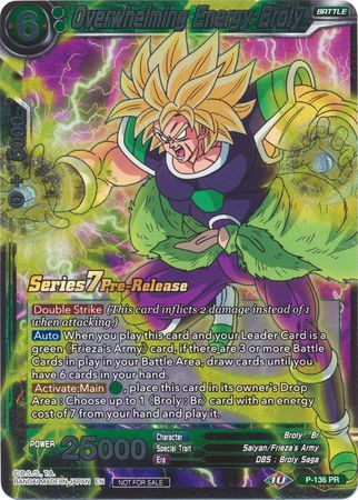 Overwhelming Energy Broly P 136 PR Foil Pre Release Promo Overwhelming Energy Broly P 136 PR Foil Pre Release Promo