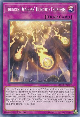 Thunder Dragons Hundred Thunders MP19 EN207 Common 1st Edition Yu Gi Oh 2019 Mega Tins Gold Sarcophagus Tin Mega Pack Singles Thunder Dragons Hundred Thunders MP19 EN207 Common 1st Edition Yu Gi Oh 2019 Mega Tins Gold Sarcophagus Tin Mega Pack Singles