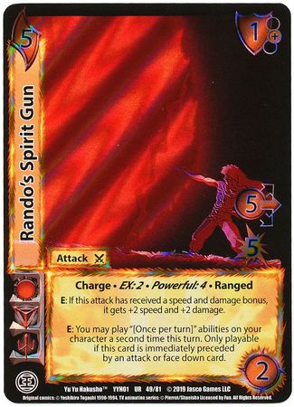 Rando s Spirit Gun 49 81 Ultra Rare UFS UFS YYH01 Yu Yu Hakusho Singles Rando s Spirit Gun 49 81 Ultra Rare UFS UFS YYH01 Yu Yu Hakusho Singles