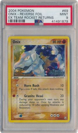 Onix 69 109 PSA Mint 9 Common Reverse Holo Ex Team Rocket Returns 1879 Ex Team Rocket Returns Reverse Holo Singles Onix 69 109 PSA Mint 9 Common Reverse Holo Ex Team Rocket Returns 1879 Ex Team Rocket Returns Reverse Holo Singles