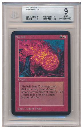 Fireball Beckett BGS MINT 9 5682 Alpha Alpha Magic Cards Singles Fireball Beckett BGS MINT 9 5682 Alpha Alpha Magic Cards Singles