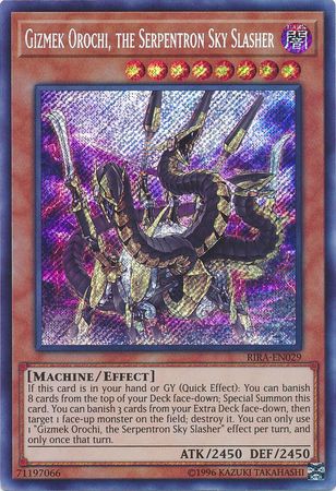 Gizmek Orochi the Serpentron Sky Slasher RIRA EN029 Secret Rare Unlimited Gizmek Orochi the Serpentron Sky Slasher RIRA EN029 Secret Rare Unlimited