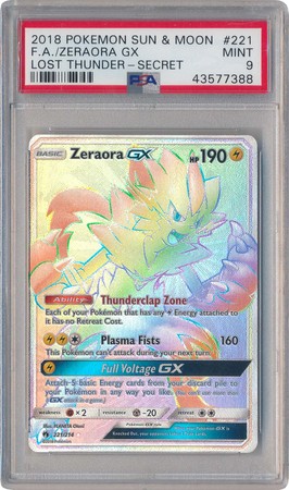 Zeraora Gx 221214 Psa Mint 9 Hyper Rare Sm Lost Thunder 7388