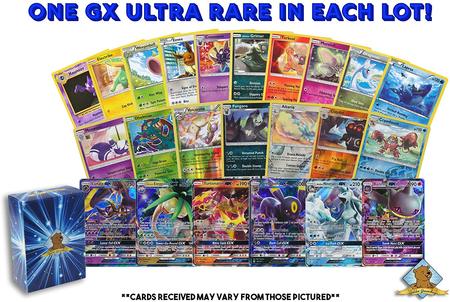 Pokemon Lot of 100 Cards GX Rares Foil Rares Includes Golden Groundhog Deck Box Pokemon Rare Lots Pokemon Lot of 100 Cards GX Rares Foil Rares Includes Golden Groundhog Deck Box Pokemon Rare Lots