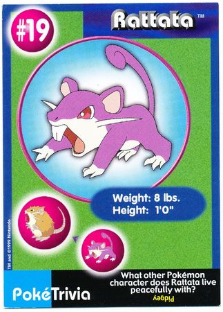 Rattata 19 PokeTrivia Mewtwo Strikes Back Collectible Movie Scene 2 Rattata 19 PokeTrivia Mewtwo Strikes Back Collectible Movie Scene 2