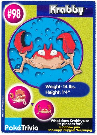 Krabby 98 PokeTrivia Mewtwo Strikes Back Collectible Movie Scene 7 Krabby 98 PokeTrivia Mewtwo Strikes Back Collectible Movie Scene 7