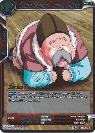 Coco s Grandpa Village Oldster BT7 016 Foil Pre Release Promo Coco s Grandpa Village Oldster BT7 016 Foil Pre Release Promo
