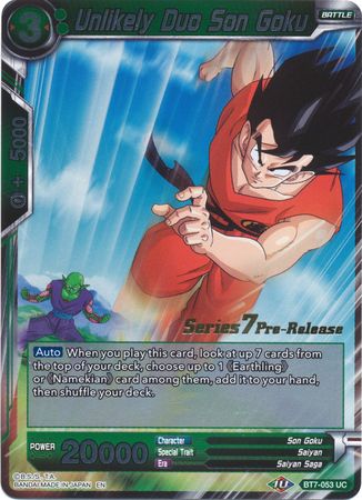 Unlikely Duo Son Goku BT7 053 Foil Pre Release Promo Unlikely Duo Son Goku BT7 053 Foil Pre Release Promo
