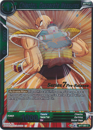 Chiaotzu Desperate Measures BT7 064 Foil Pre Release Promo Assault of the Saiyans Pre Release Promos Chiaotzu Desperate Measures BT7 064 Foil Pre Release Promo Assault of the Saiyans Pre Release Promos