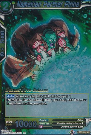 Namekian Partner Pirina BT7 091 Foil Pre Release Promo Namekian Partner Pirina BT7 091 Foil Pre Release Promo