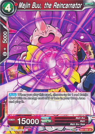 Majin Buu the Reincarnator DB1 005 Uncommon Draft Box 4 Dragon Brawl Singles Majin Buu the Reincarnator DB1 005 Uncommon Draft Box 4 Dragon Brawl Singles