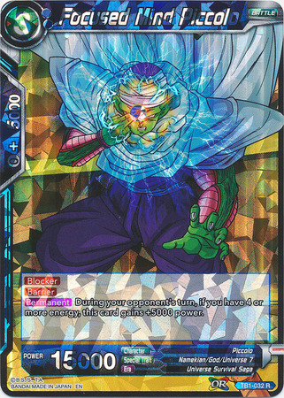 Focused Mind Piccolo TB1 032 Rare Shatterfoil Dragon Ball Super Alternate Art and Alternate Foil Pattern Promos Focused Mind Piccolo TB1 032 Rare Shatterfoil Dragon Ball Super Alternate Art and Alternate Foil Pattern Promos