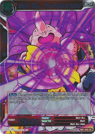 Majin Buu the Reincarnator DB1 005 Foil Uncommon Draft Box 4 Dragon Brawl Foil Singles Majin Buu the Reincarnator DB1 005 Foil Uncommon Draft Box 4 Dragon Brawl Foil Singles