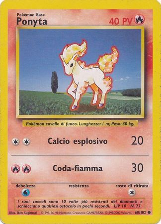 Ponyta Italian 60 102 Common Unlimited Base Set Ponyta Italian 60 102 Common Unlimited Base Set