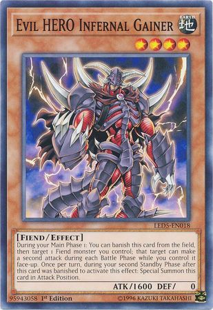 Evil HERO Infernal Gainer LED5 EN018 Common 1st Edition Legendary Duelists Immortal Destiny Singles Evil HERO Infernal Gainer LED5 EN018 Common 1st Edition Legendary Duelists Immortal Destiny Singles