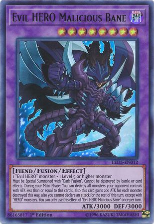 Evil HERO Malicious Bane LED5 EN012 Ultra Rare 1st Edition Legendary Duelists Immortal Destiny Singles Evil HERO Malicious Bane LED5 EN012 Ultra Rare 1st Edition Legendary Duelists Immortal Destiny Singles