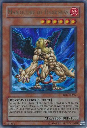 Manticore of Darkness IOC EN067 Ultra Rare Unlimited Invasion of Chaos IOC Unlimited Singles Manticore of Darkness IOC EN067 Ultra Rare Unlimited Invasion of Chaos IOC Unlimited Singles