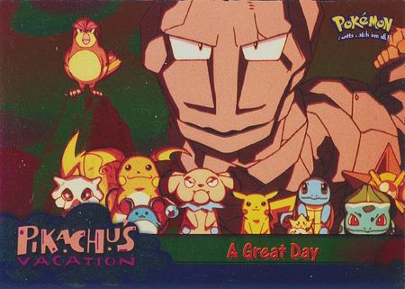 A Great Day 58 Foil Pikachu s Vacation Topps Pokemon Pokemon the First Movie Topps A Great Day 58 Foil Pikachu s Vacation Topps Pokemon Pokemon the First Movie Topps