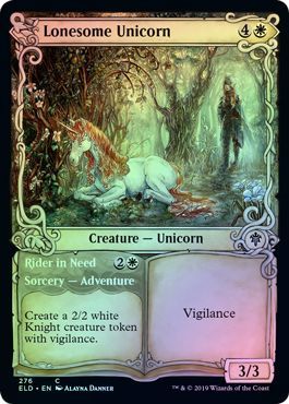 Lonesome Unicorn 276 269 Alternate Showcase Foil Throne of Eldraine Foil Singles Lonesome Unicorn 276 269 Alternate Showcase Foil Throne of Eldraine Foil Singles